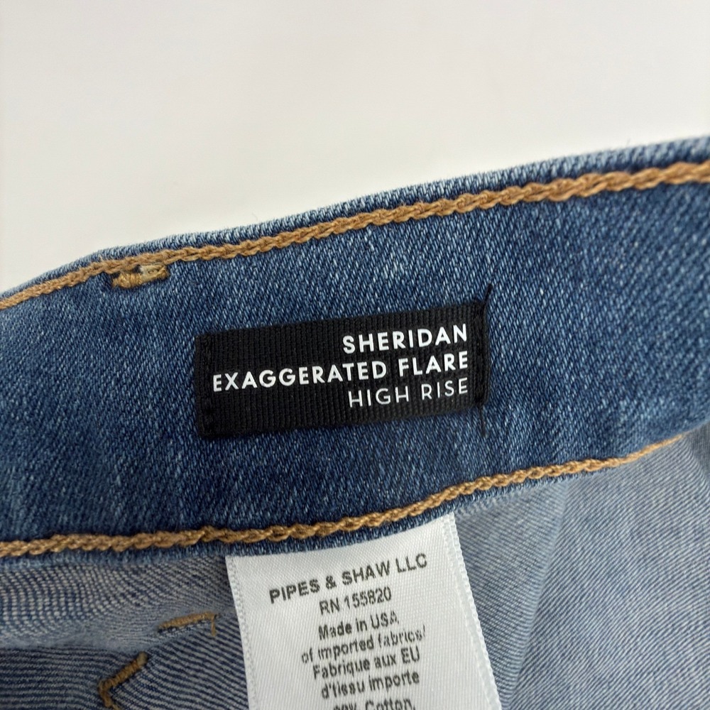 Veronica Beard Sheridan Jeans Womens 27 Blue Exaggerated Flare High Rise Airway - Picture 9 of 16